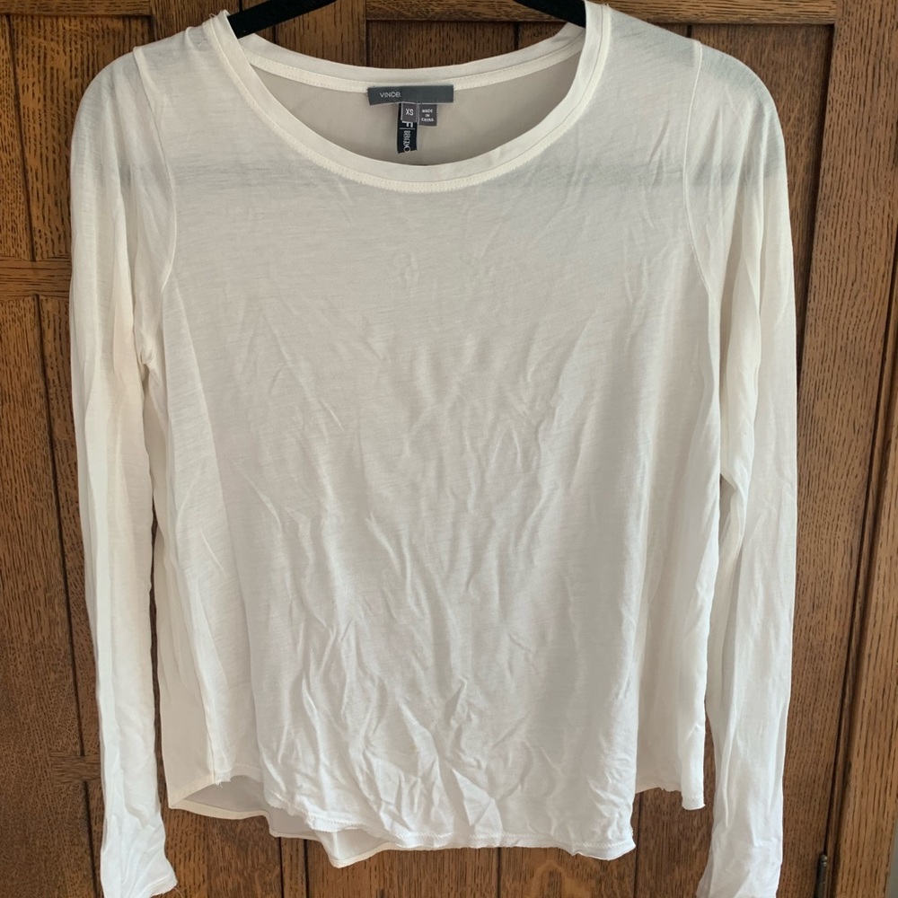Vince Long-sleeve multi fabric t shirt - XS